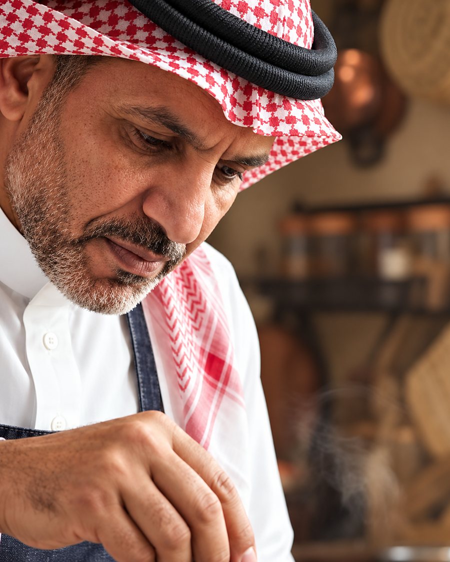شيف سعودي يحضّر الأطباق التقليدية